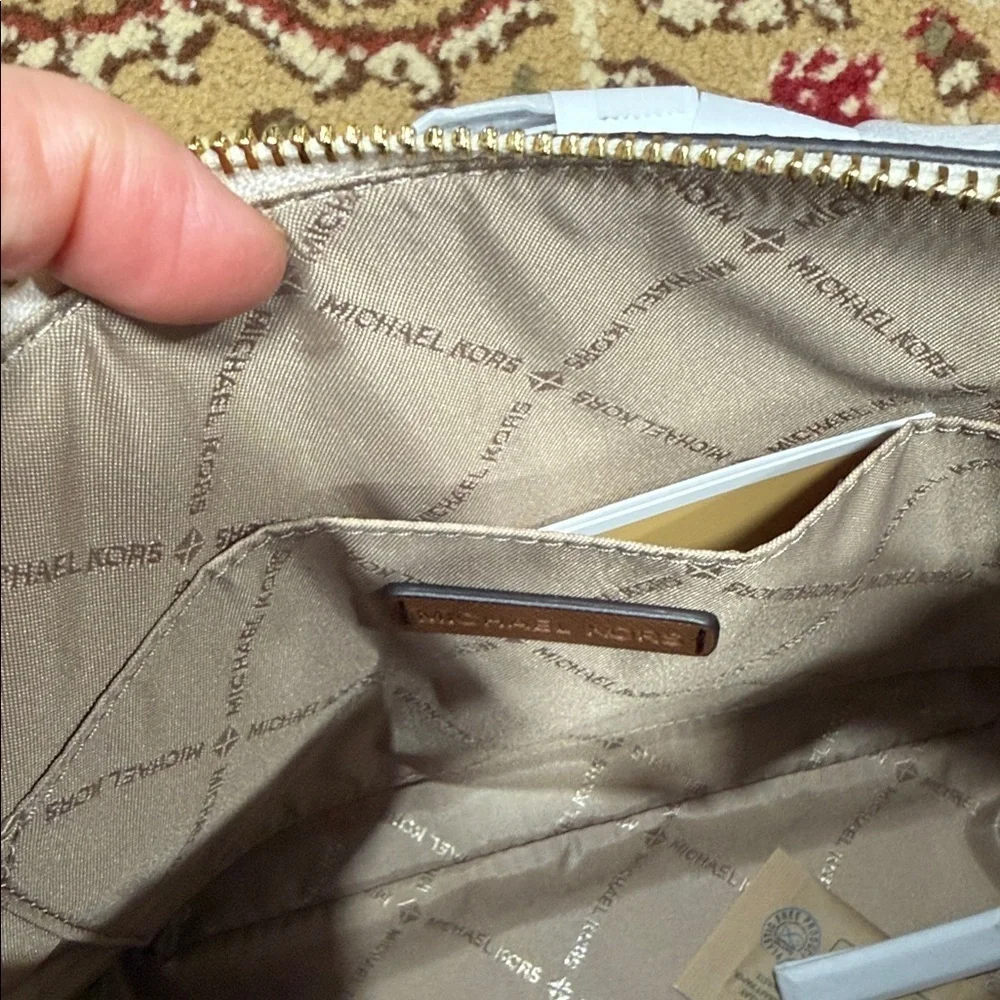 Michael Kors Cream and Brown Crossbody Bag